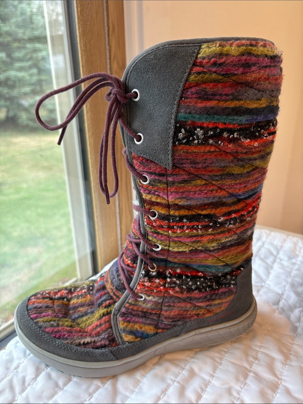 Merrell Women's Pechora Sky Tall Boots Bright Multicolor Sherpa Lined Boho NWOT - Picture 3 of 15